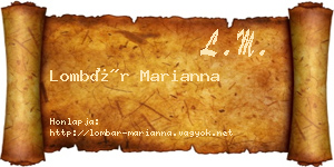 Lombár Marianna névjegykártya